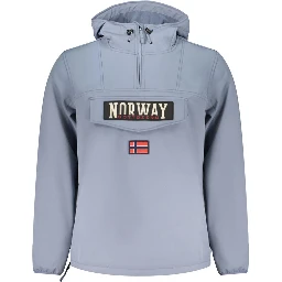 Blue Polyester Men's Jacket