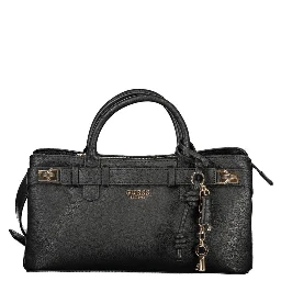 Black Polyurethane Women Handbag
