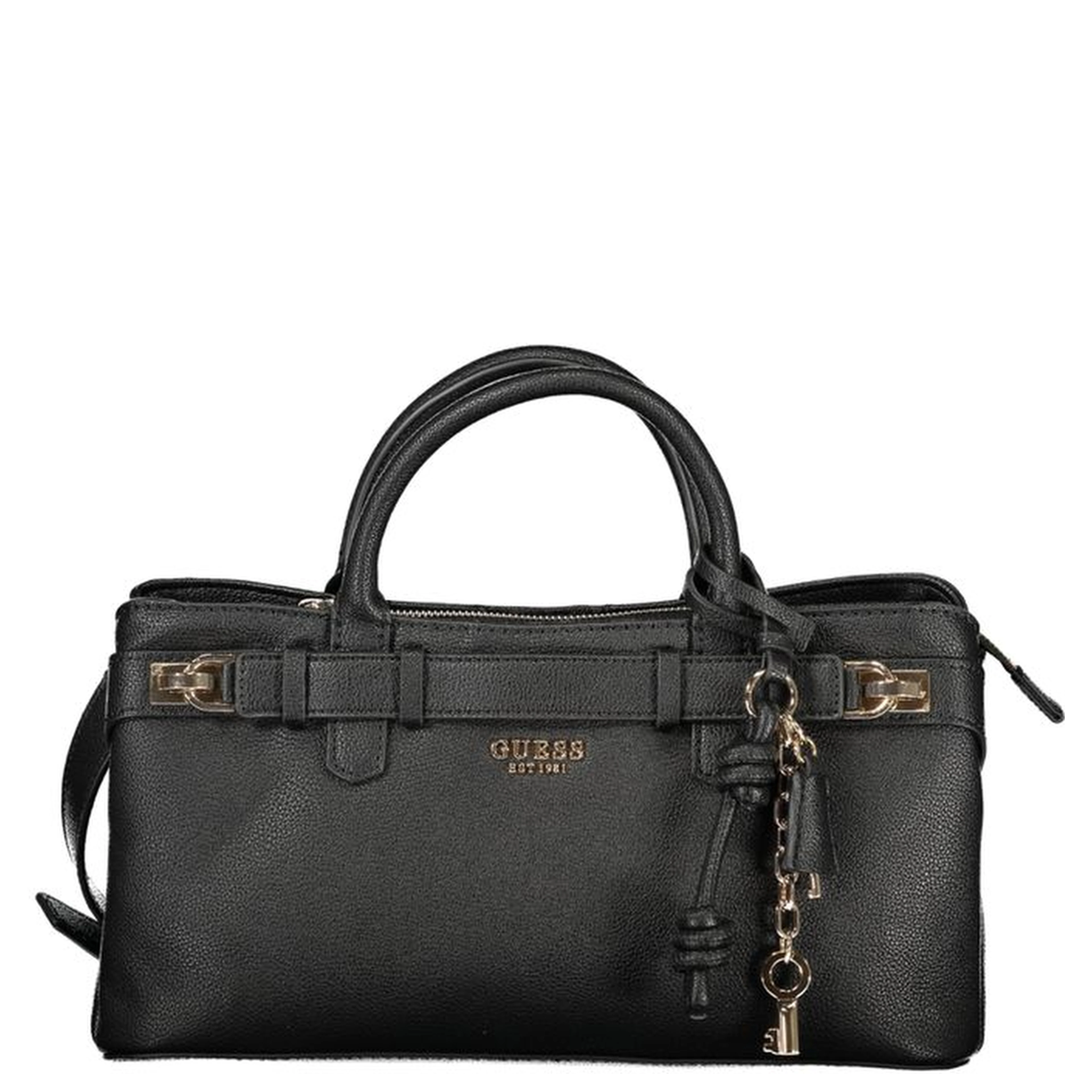 Black Polyurethane Women Handbag