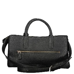 Black Polyurethane Women Handbag