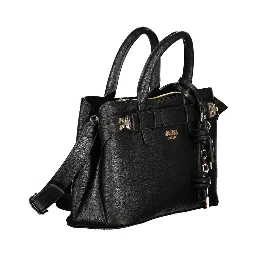 Black Polyurethane Women Handbag