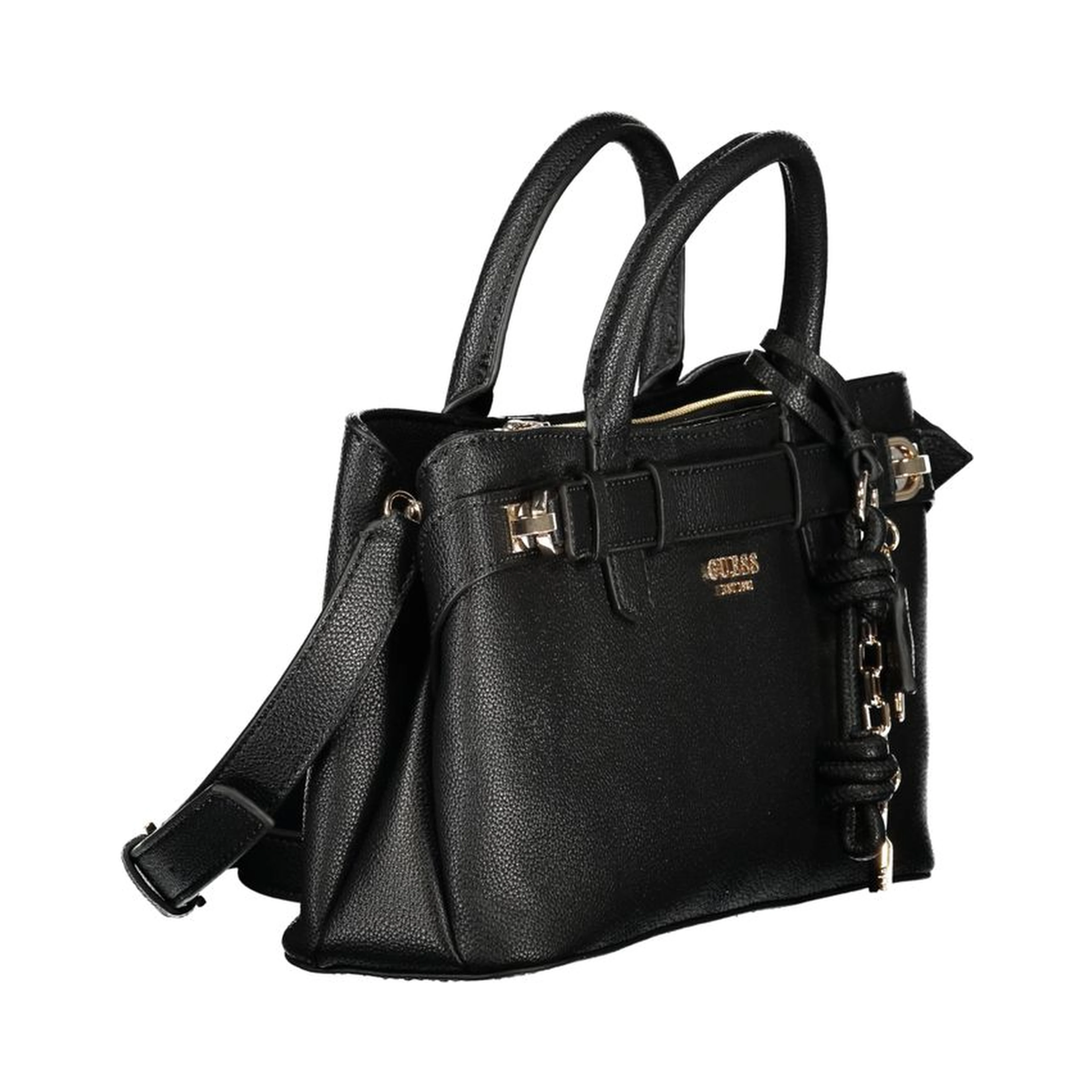 Black Polyurethane Women Handbag