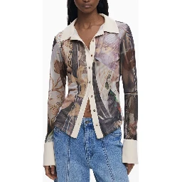 Beige Polyester Shirt