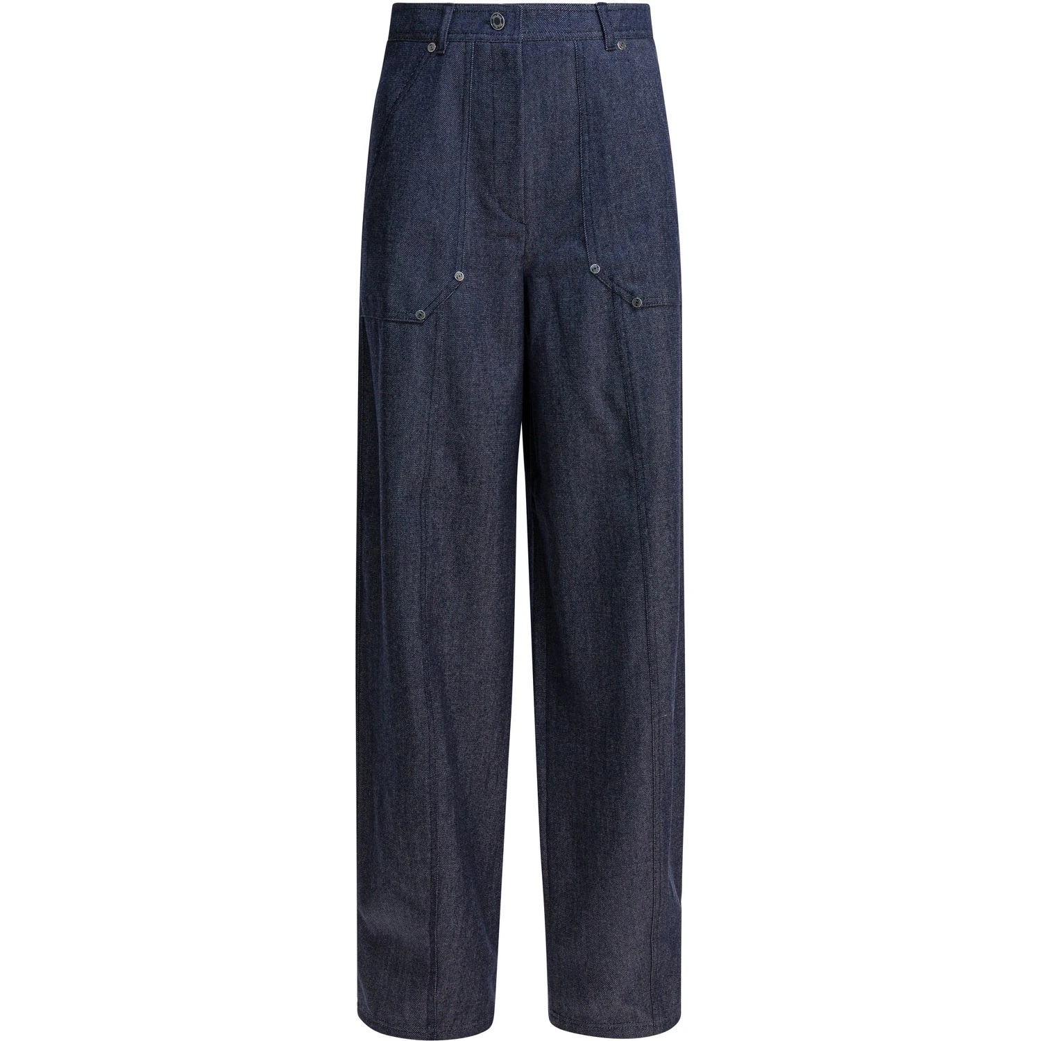 Denim-effect wool pants