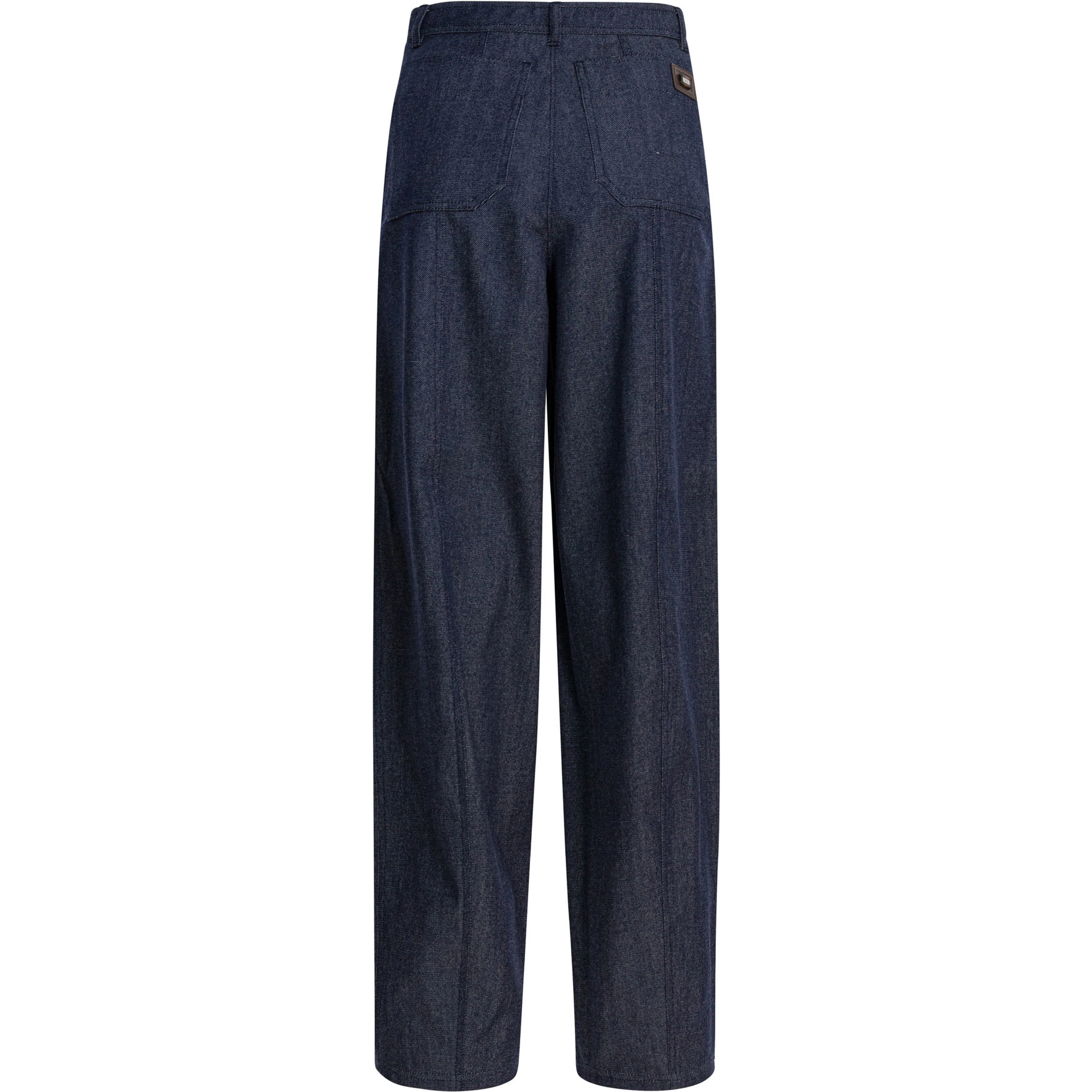 Denim-effect wool pants