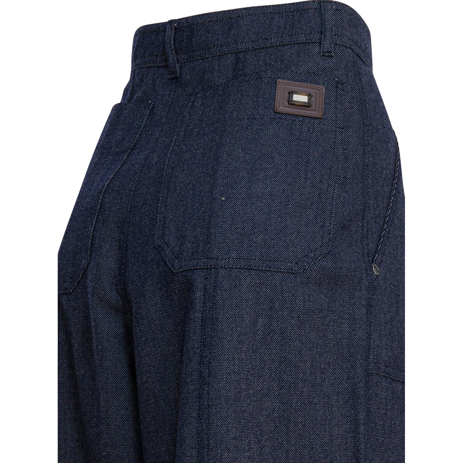 Denim-effect wool pants