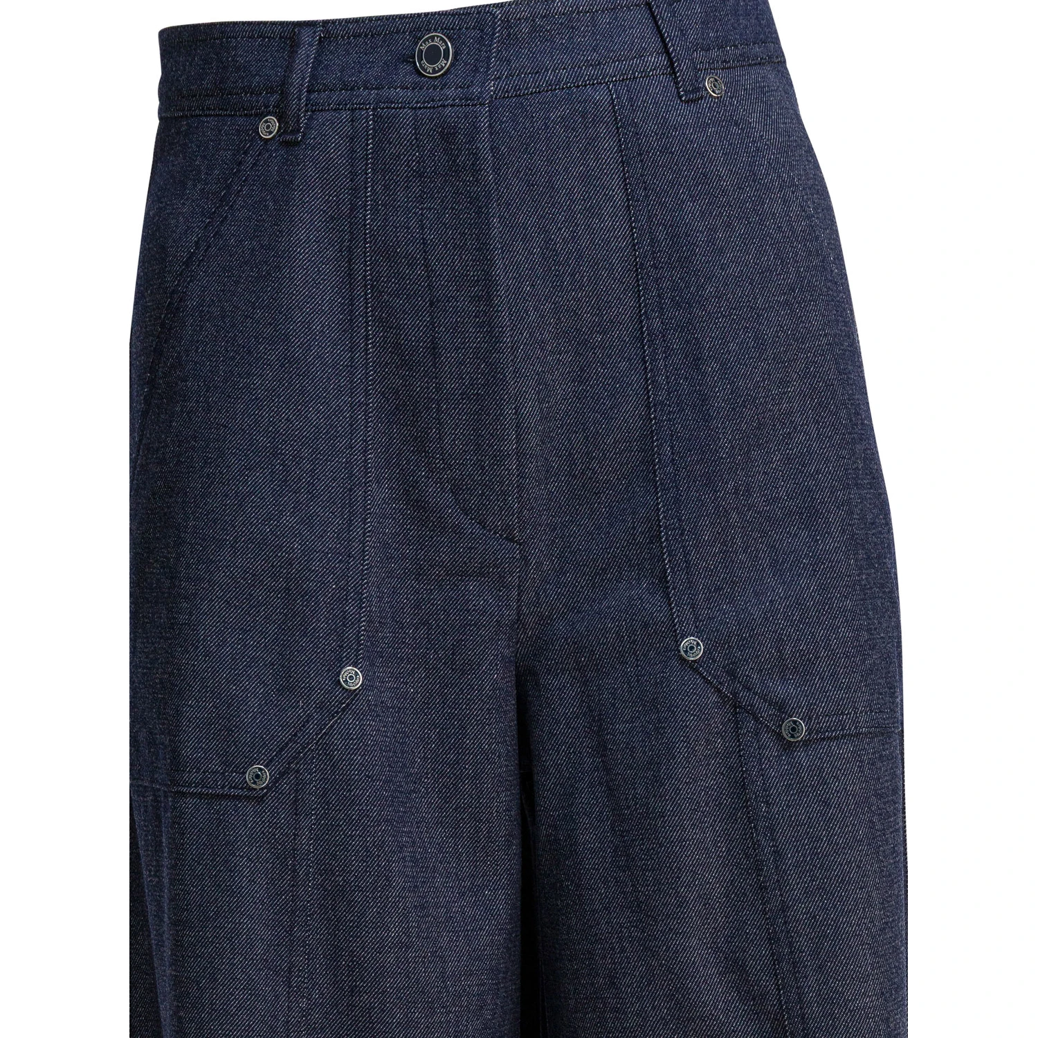 Denim-effect wool pants