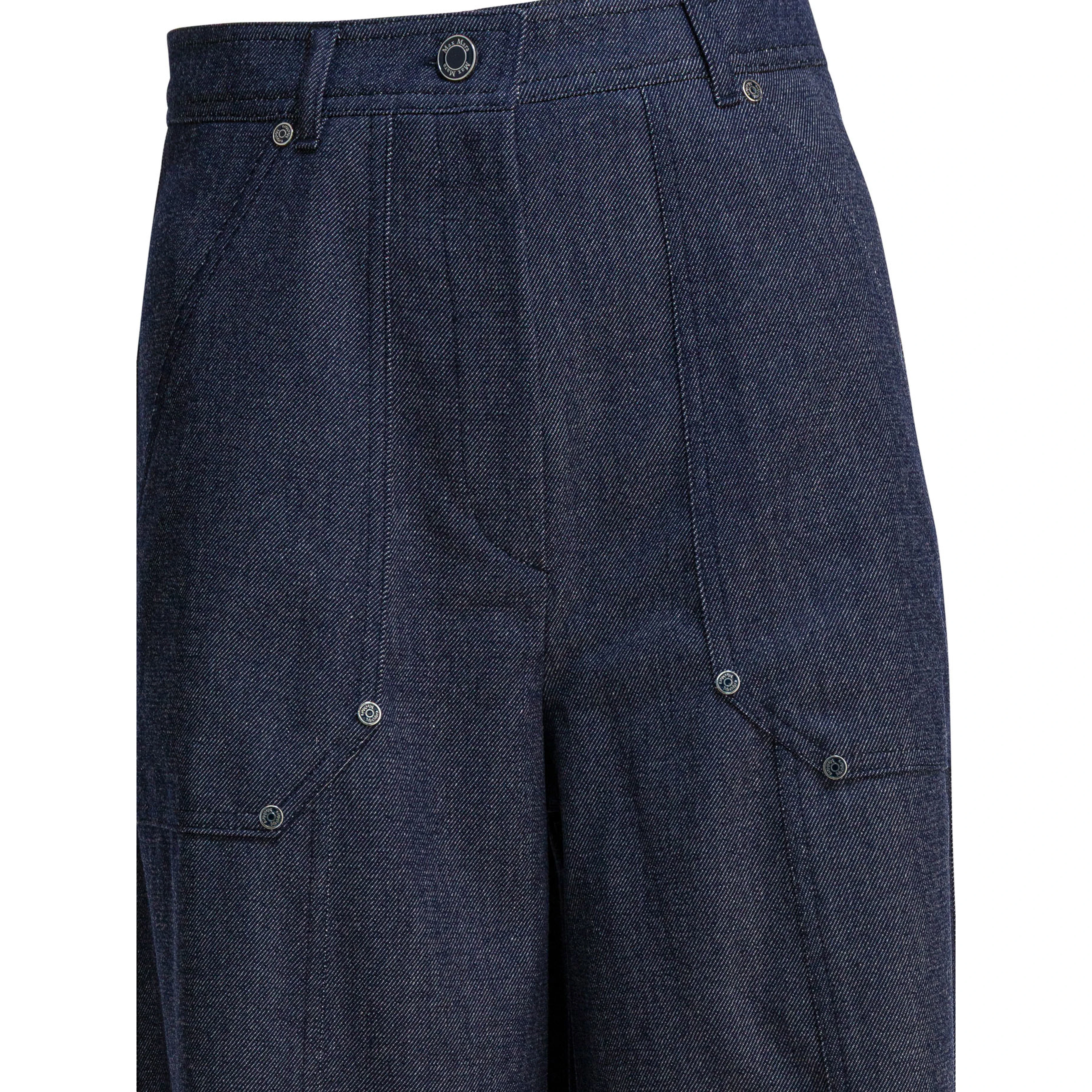 Denim-effect wool pants