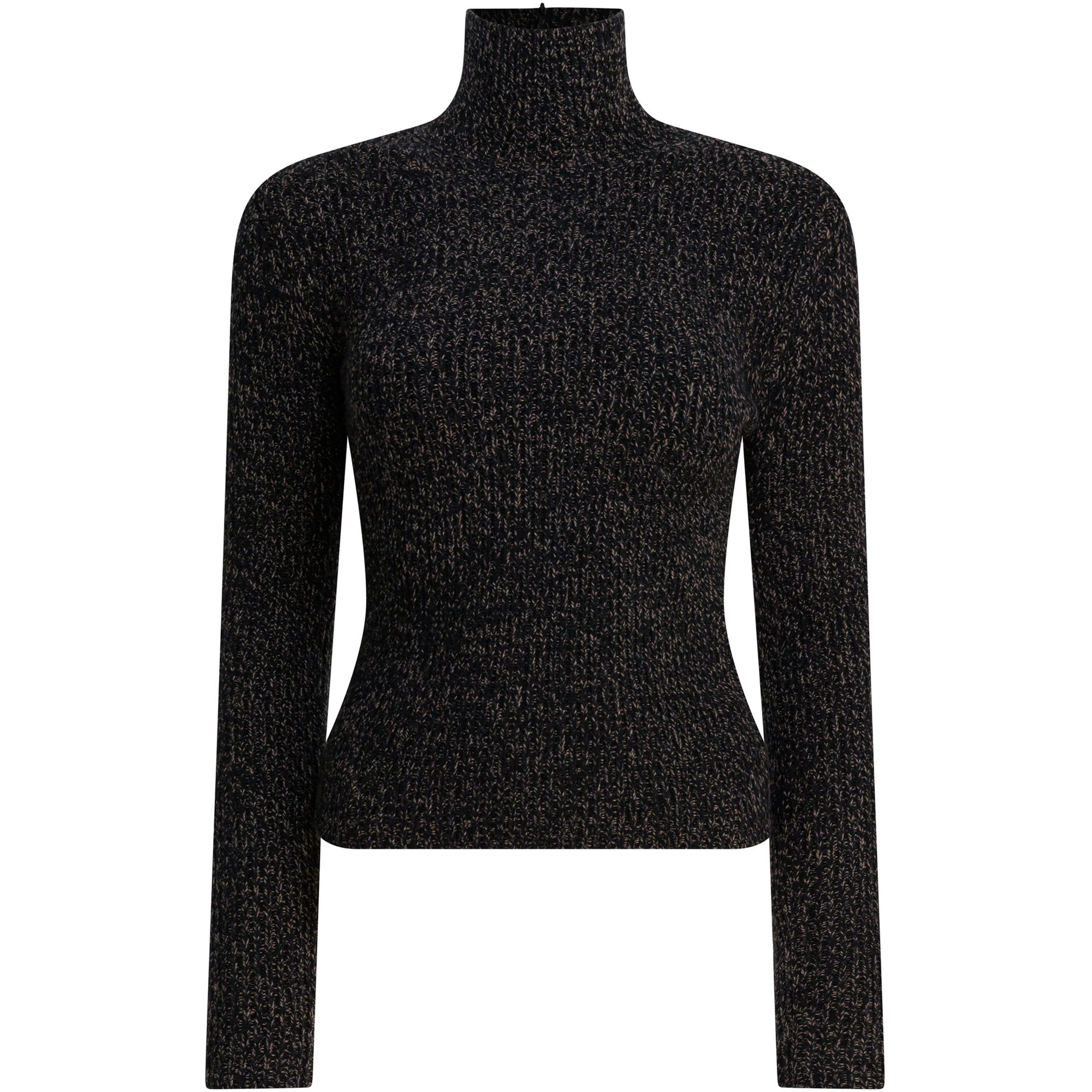 Wool and cashmere mouliné turtleneck sweater