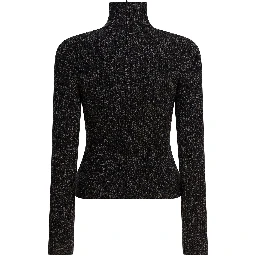 Wool and cashmere mouliné turtleneck sweater