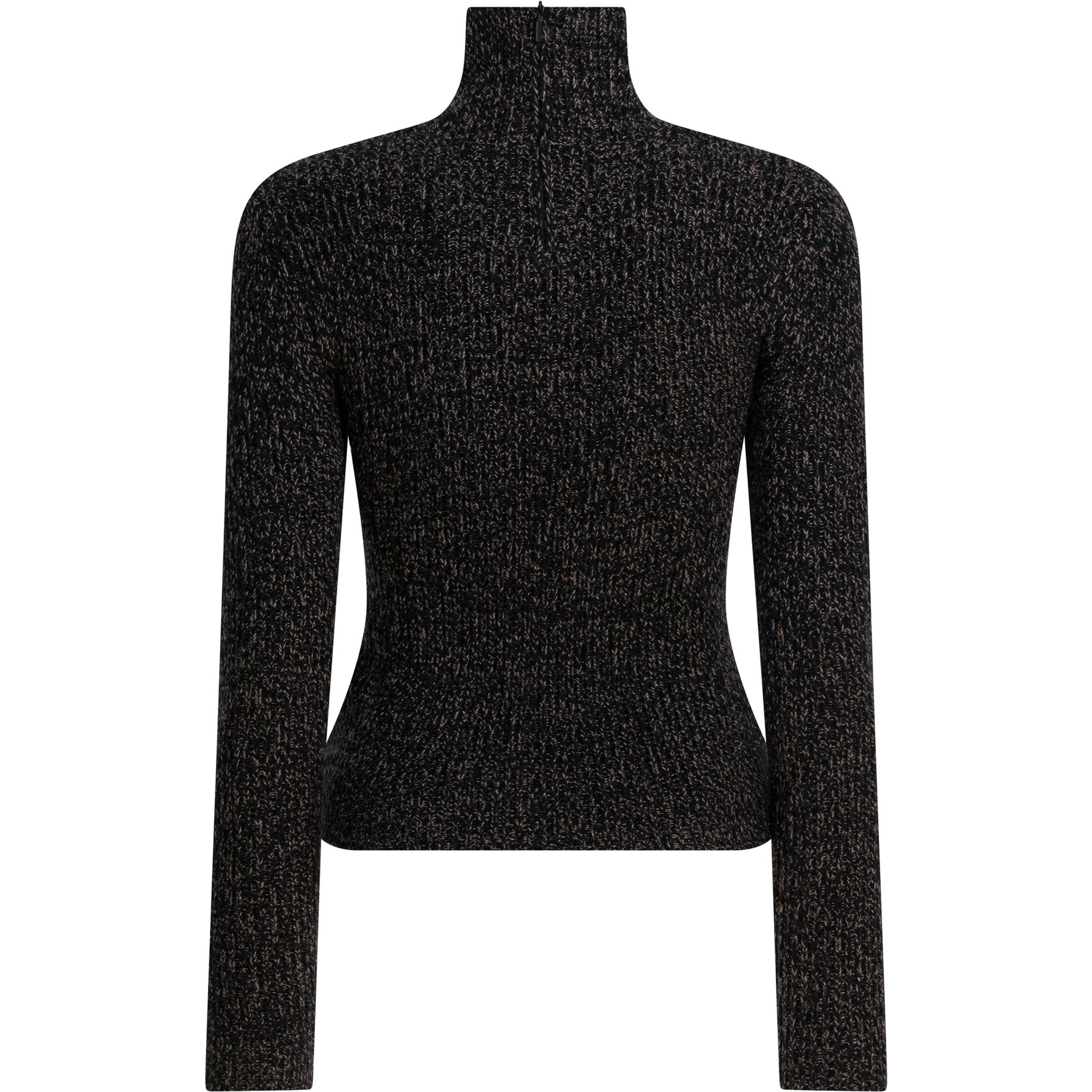 Wool and cashmere mouliné turtleneck sweater