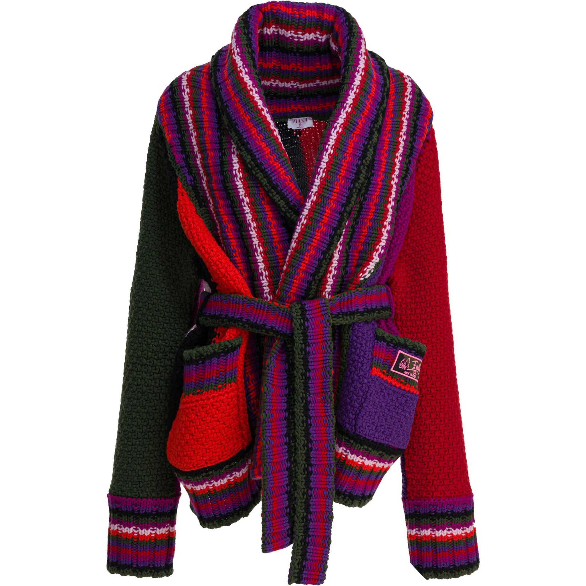 Orchidee print wool cardigan