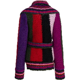 Orchidee print wool cardigan