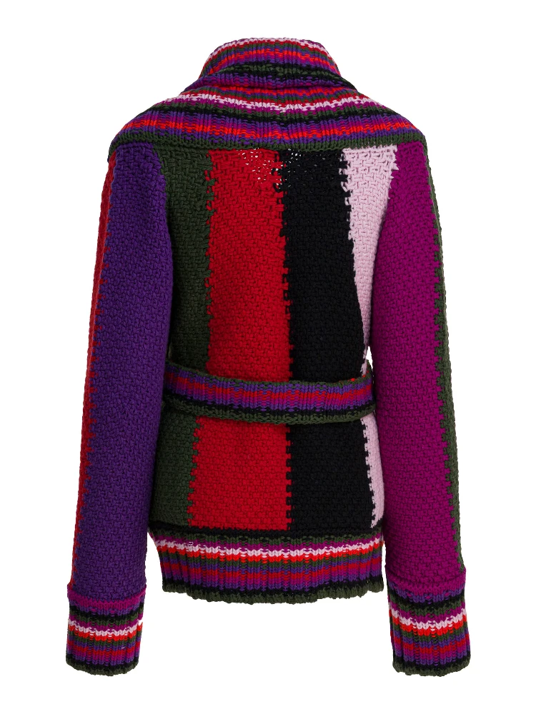 Orchidee print wool cardigan alternative