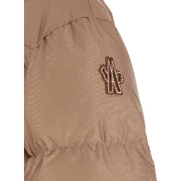 Nisene Pink Down Jacket with Buckled Belt on the Front and Logo Patch on the Sleeve in Tech Fabric Woman