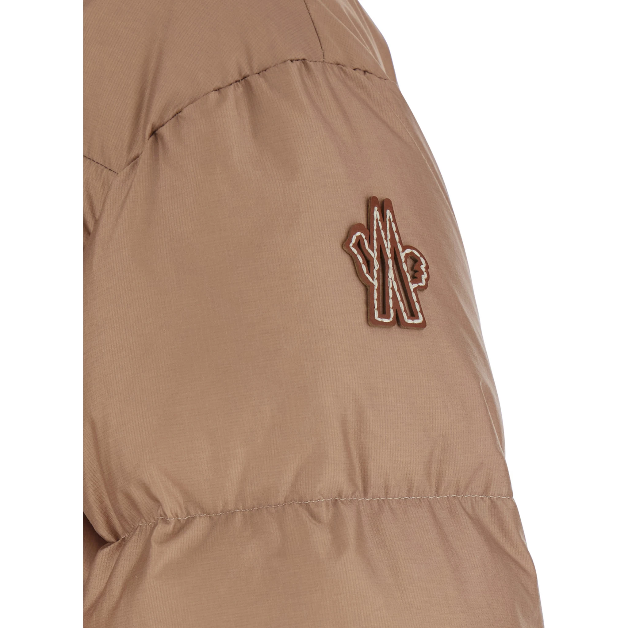 Nisene Pink Down Jacket with Buckled Belt on the Front and Logo Patch on the Sleeve in Tech Fabric Woman