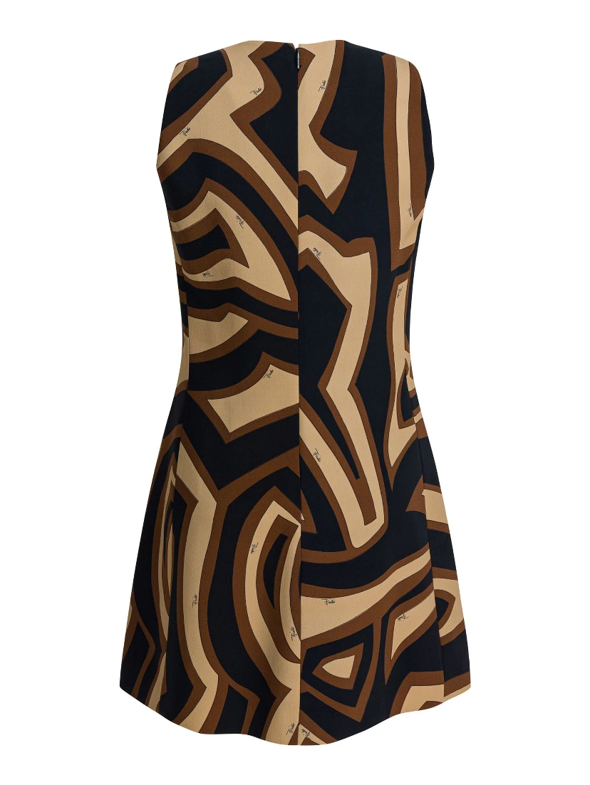 Labirinto print trapeze dress