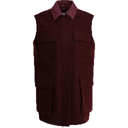 Sleeveless jacket in wool and alpaca