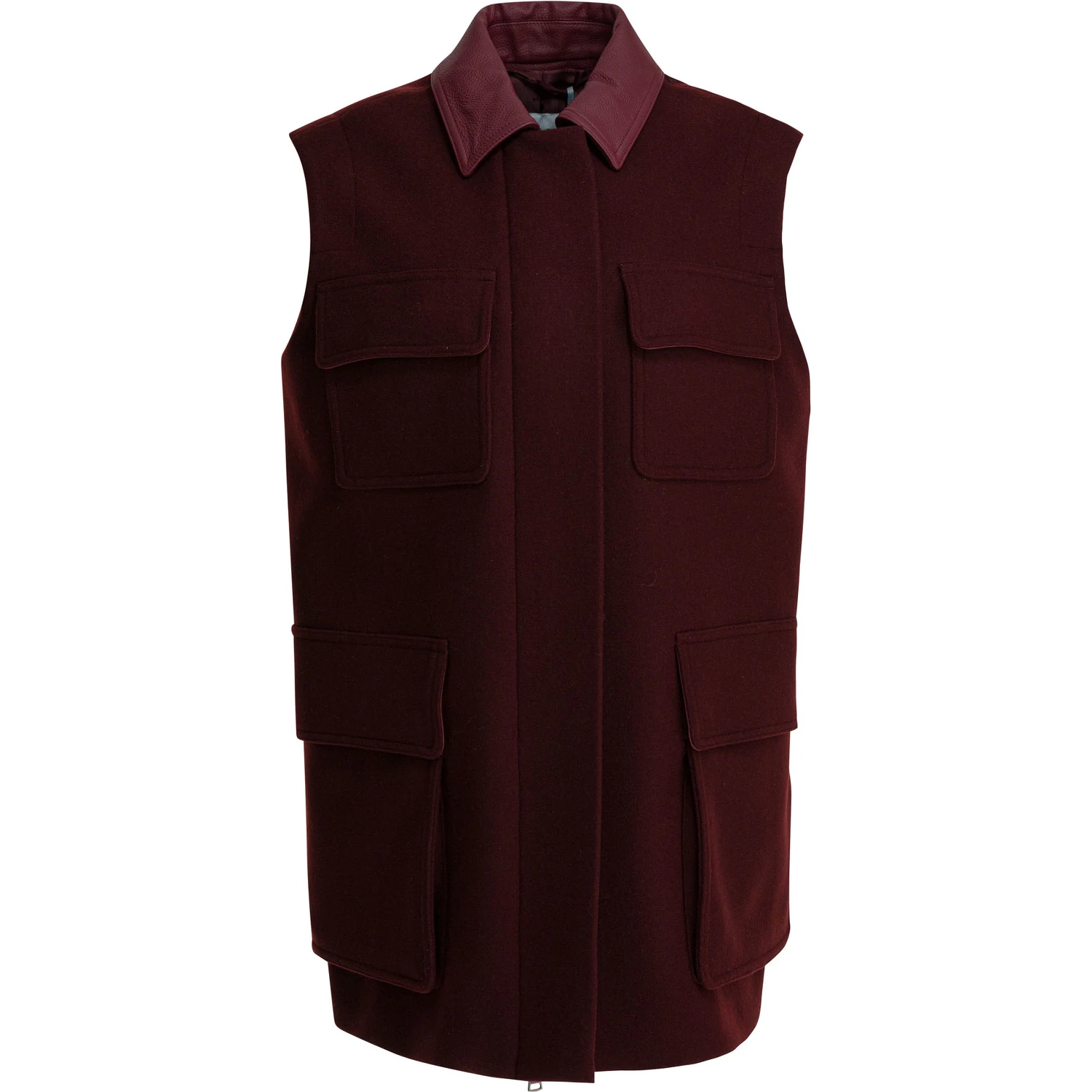 Sleeveless jacket in wool and alpaca