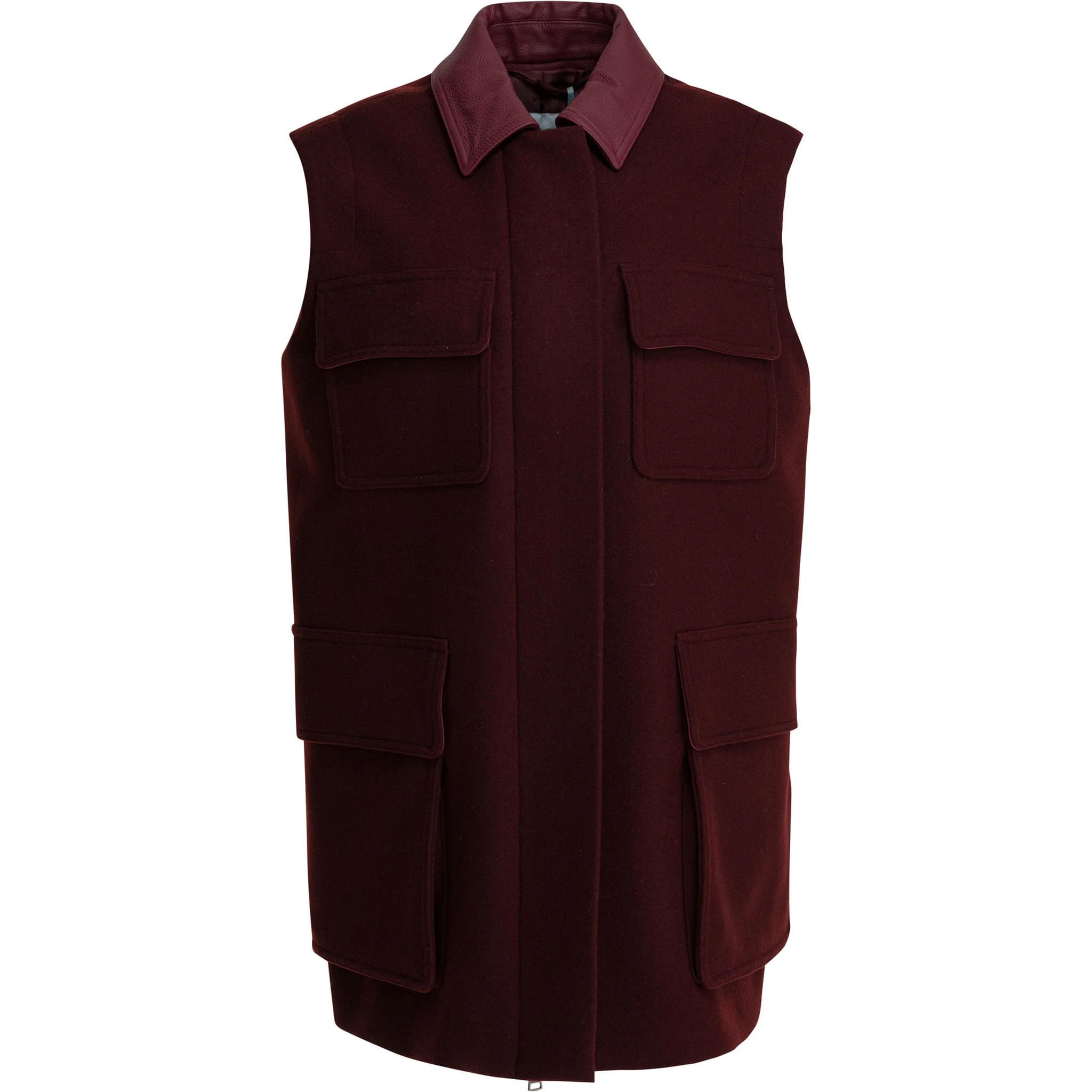 Sleeveless jacket in wool and alpaca