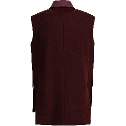 Sleeveless jacket in wool and alpaca