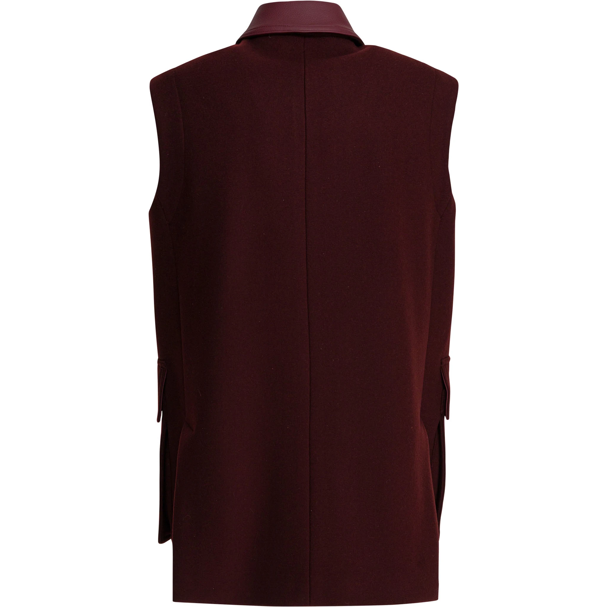 Sleeveless jacket in wool and alpaca