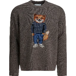 Wool sweater with Dressed Fox