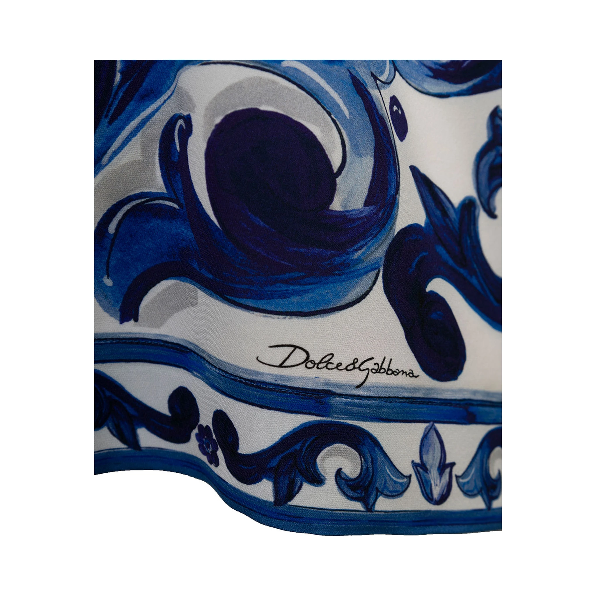Dolce & Gabbana Womans Maiolica Printed Silk Shirt Blouse