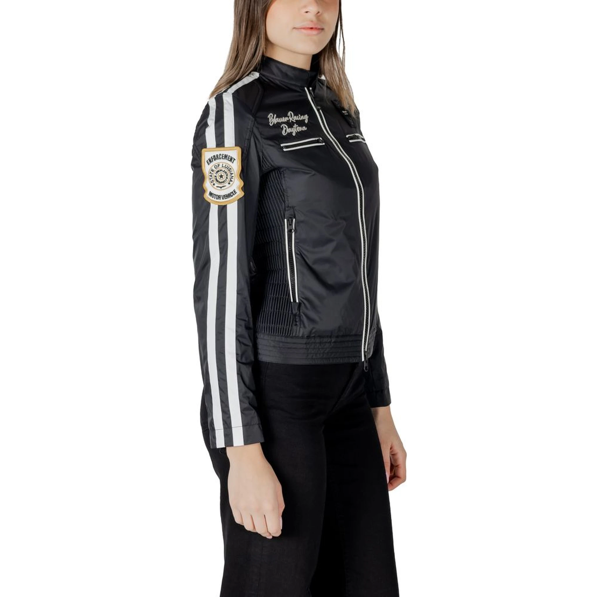 Black Polyamide Biker Jacket