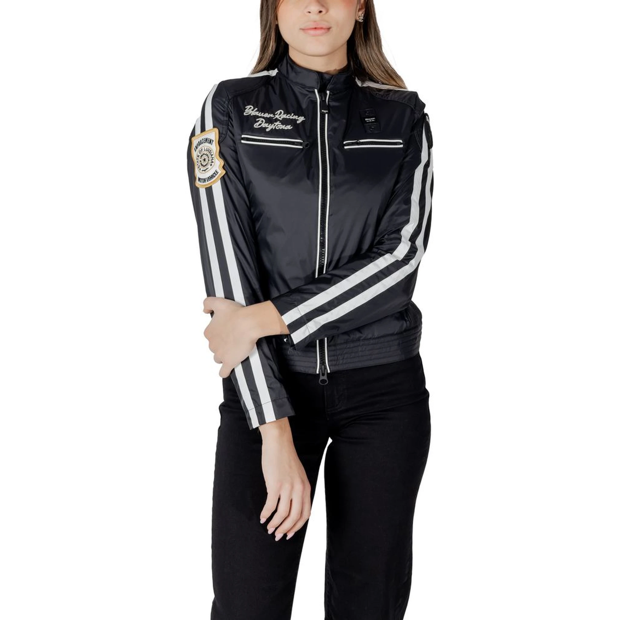 Black Polyamide Biker Jacket