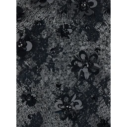 Black Bodysuit with Halterneck and All-Over Floral Embroidery in Tech Fabric Woman