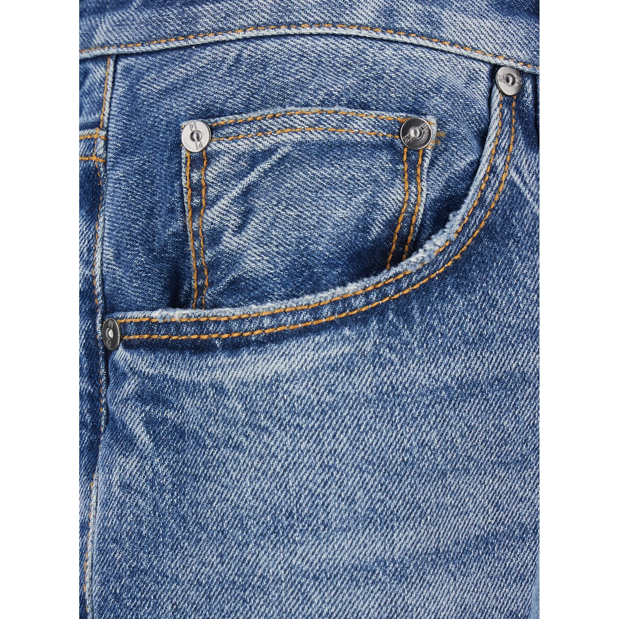 Light-Blue Jeans with Logo Patch on the Rear and Belt Loops in Denim Man