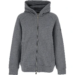 Baccaro Grey Sweatshirt with Hood and Logo Patch on the Sleeve in Cotton Man