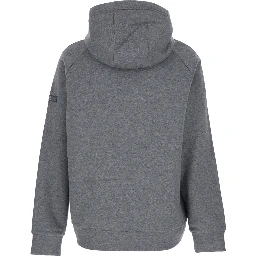 Baccaro Grey Sweatshirt with Hood and Logo Patch on the Sleeve in Cotton Man