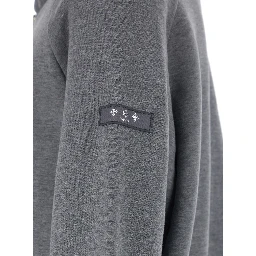 Baccaro Grey Sweatshirt with Hood and Logo Patch on the Sleeve in Cotton Man