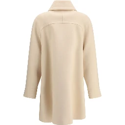 Cream Fleece Wool Coat