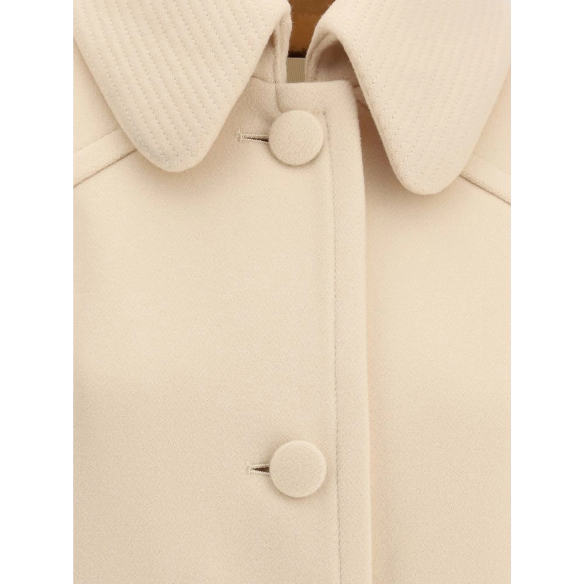 Cream Fleece Wool Coat