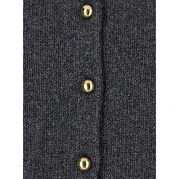 Grey Jacket with Ribbed Trims and Dropped Shoulders in wool Woman