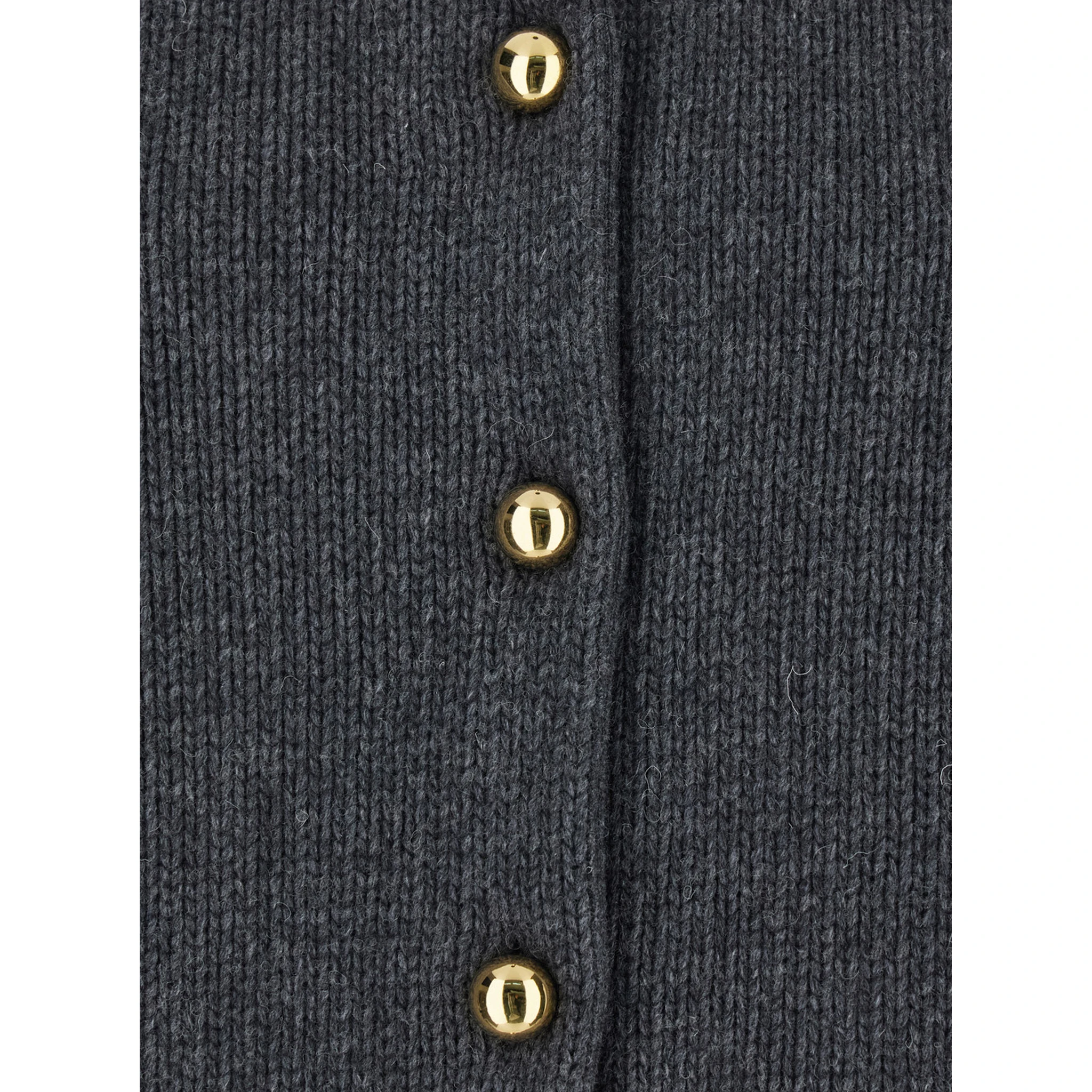 Grey Jacket with Ribbed Trims and Dropped Shoulders in wool Woman