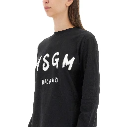 T-SHIRT WITH BRUSHED LOGO