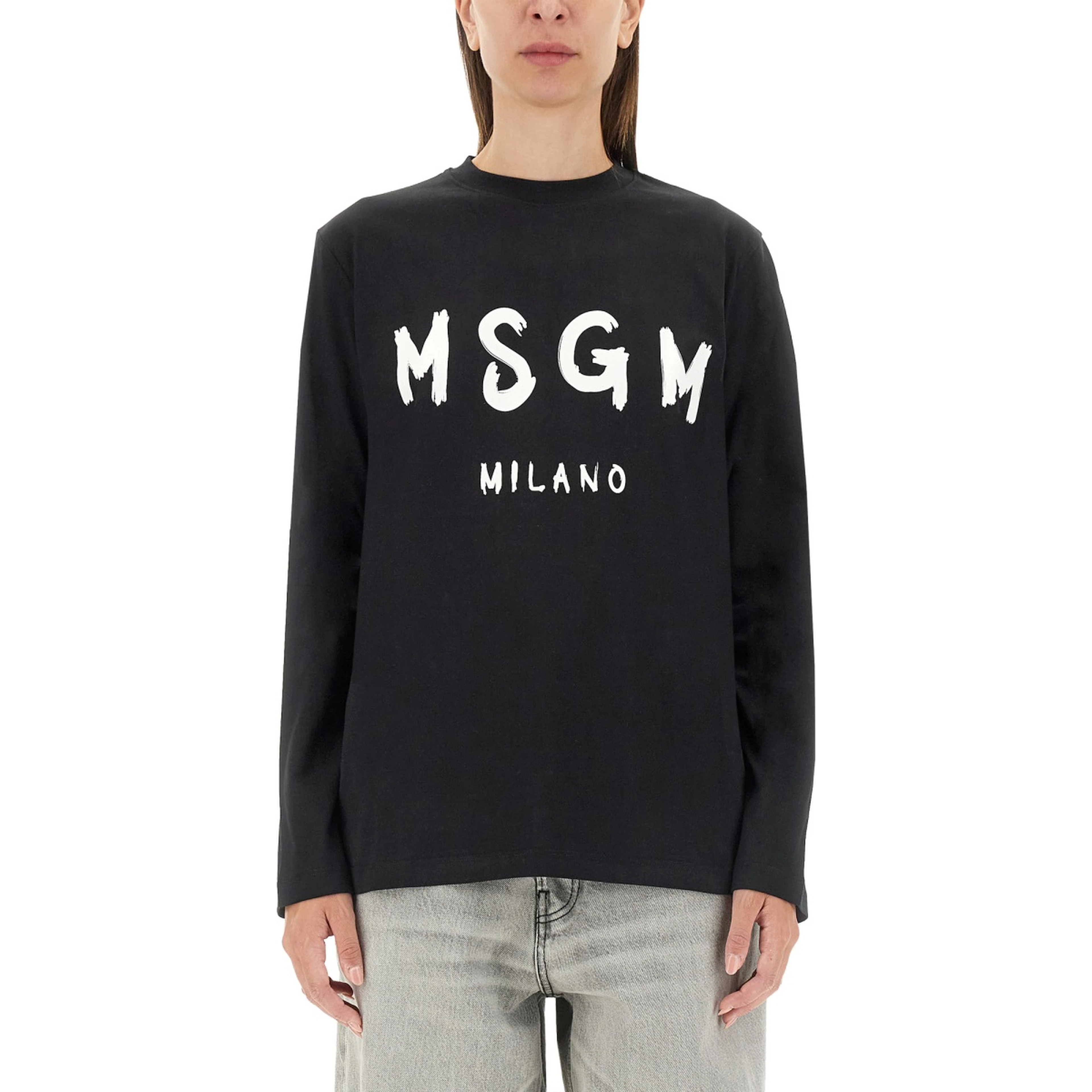 T-SHIRT WITH BRUSHED LOGO