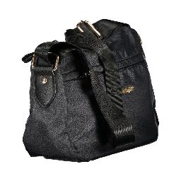 Black Polyester Women Handbag