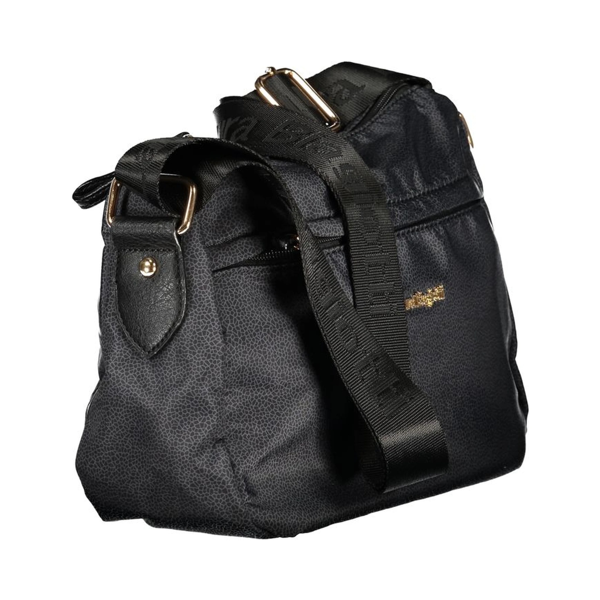 Black Polyester Women Handbag