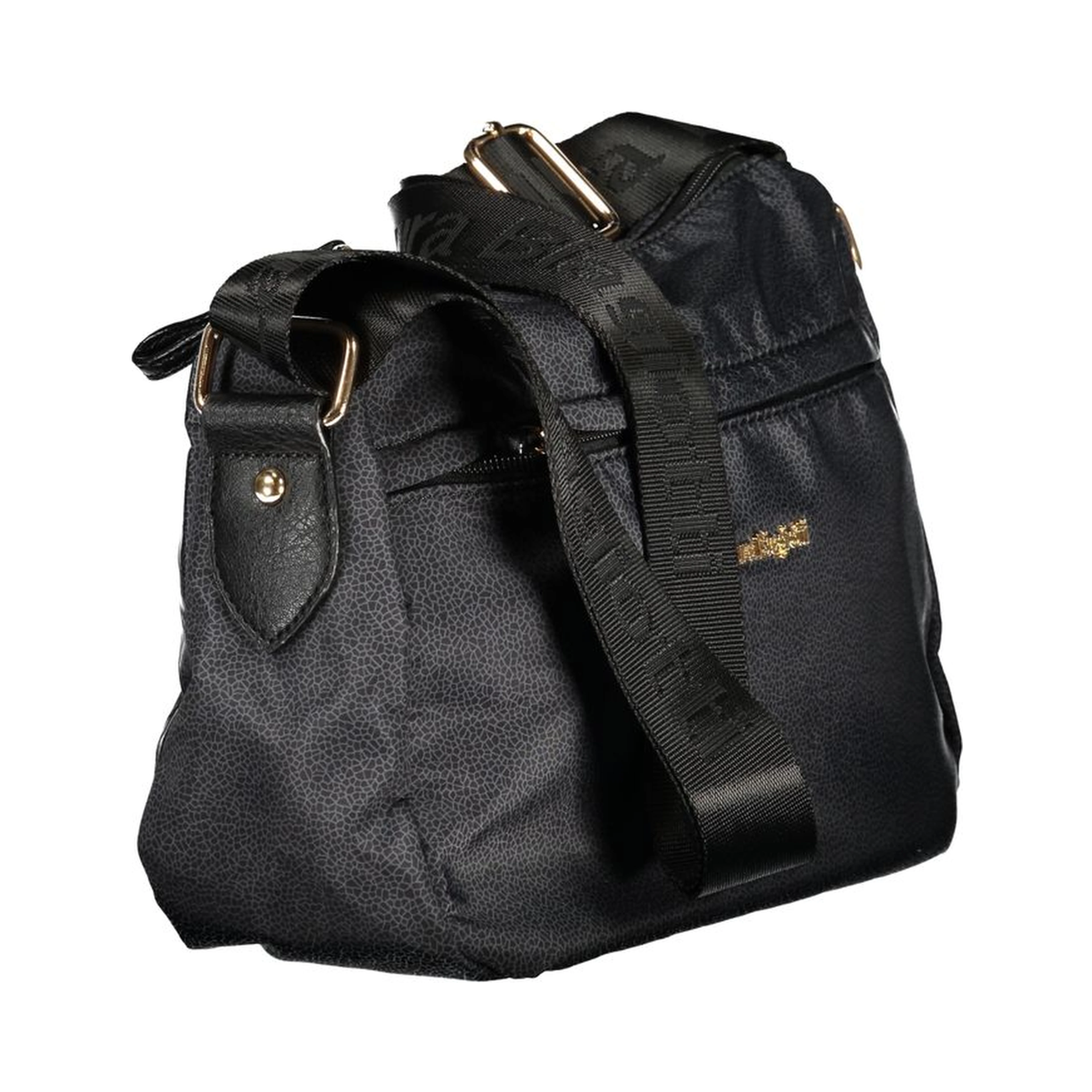 Black Polyester Women Handbag