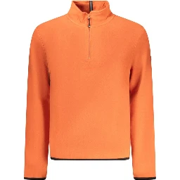 Orange Polyester Men Sweater