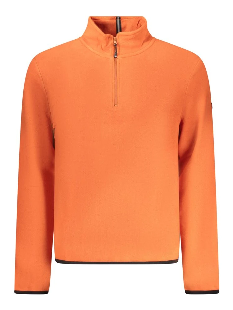 Orange Polyester Men Sweater