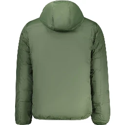 Green Polyester Men's Reversible Jacket