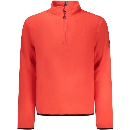 Red Polyester Men Sweater