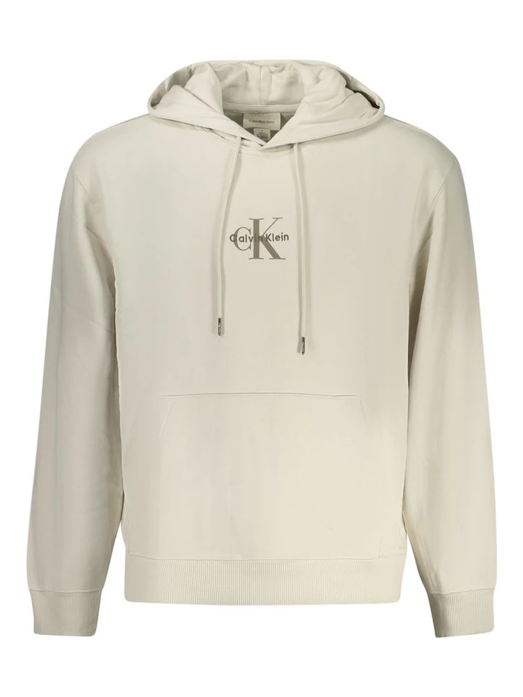 Beige Cotton Men Sweater