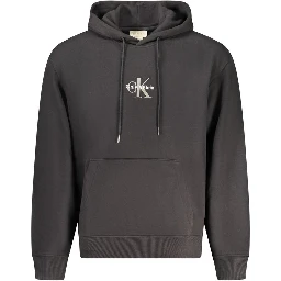 Black Cotton Men Sweater Hoodie